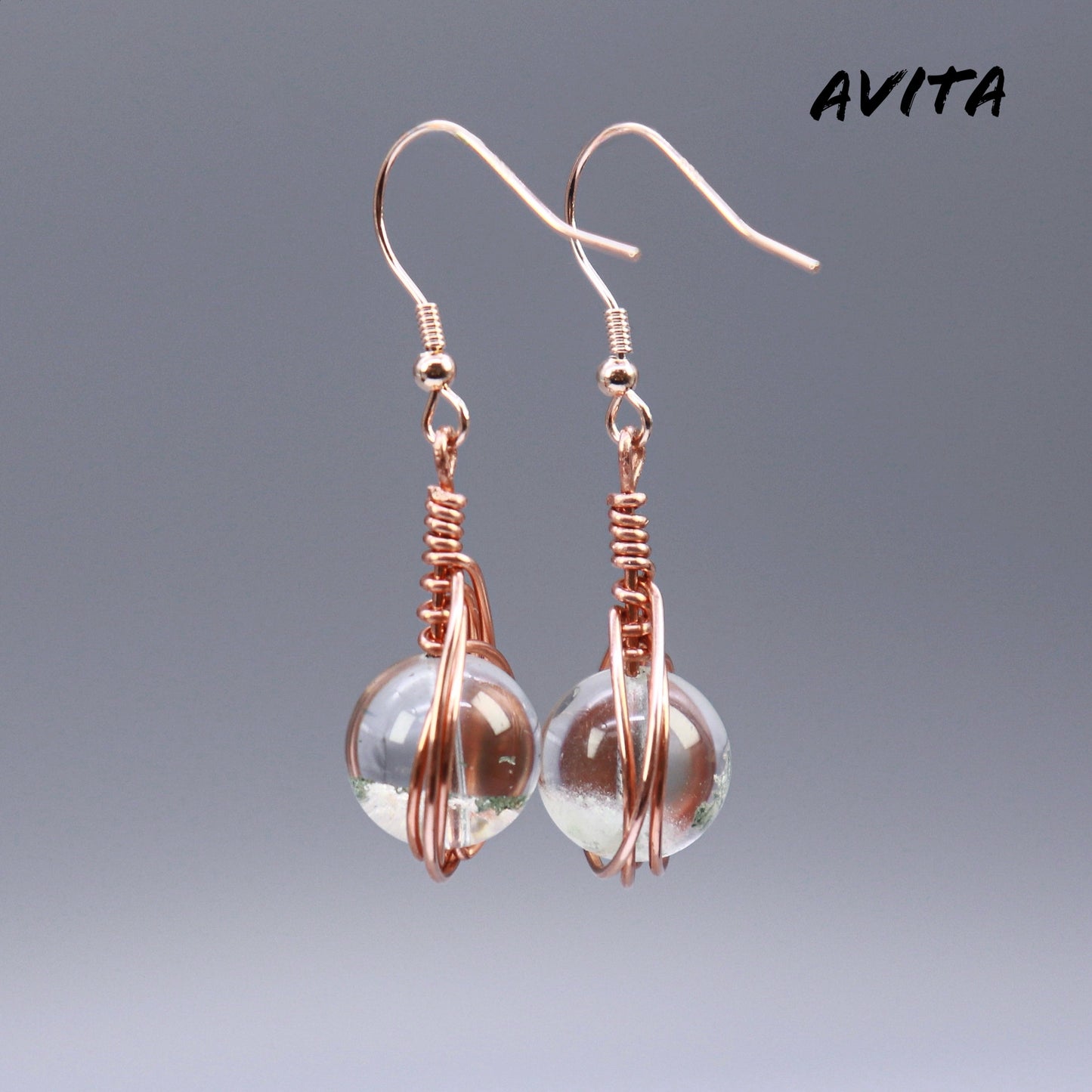 AVITA Angel's Tears 70% OFF Flower Phantom Quartz Handmade Crystal Earrings For Elevating Your Career