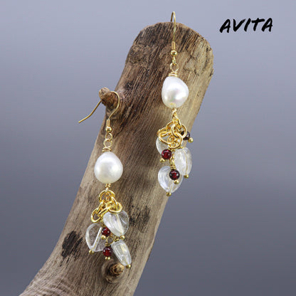 AVITA Elegant Life 60% OFF Clear Topaz Handmade Crystal Earrings For Emotionally Stable