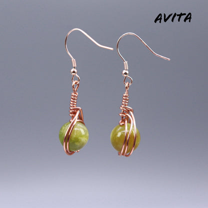 AVITA Angel's Tears 70% OFF Serpentine Jade Handmade Crystal Earrings For Elevating Your Career