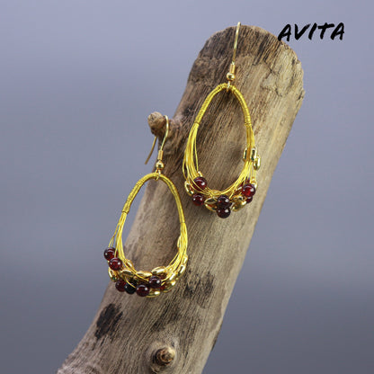 AVITA Elegant 60% OFF Garnet Handmade Crystal Earrings For Energy Boost & Becoming Beauty