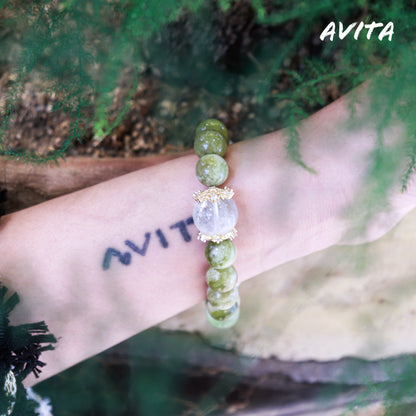 AVITA Source Of Life 20% OFF Natural Prasem Quartz Bracelet Jewelry For Elevating Your Career