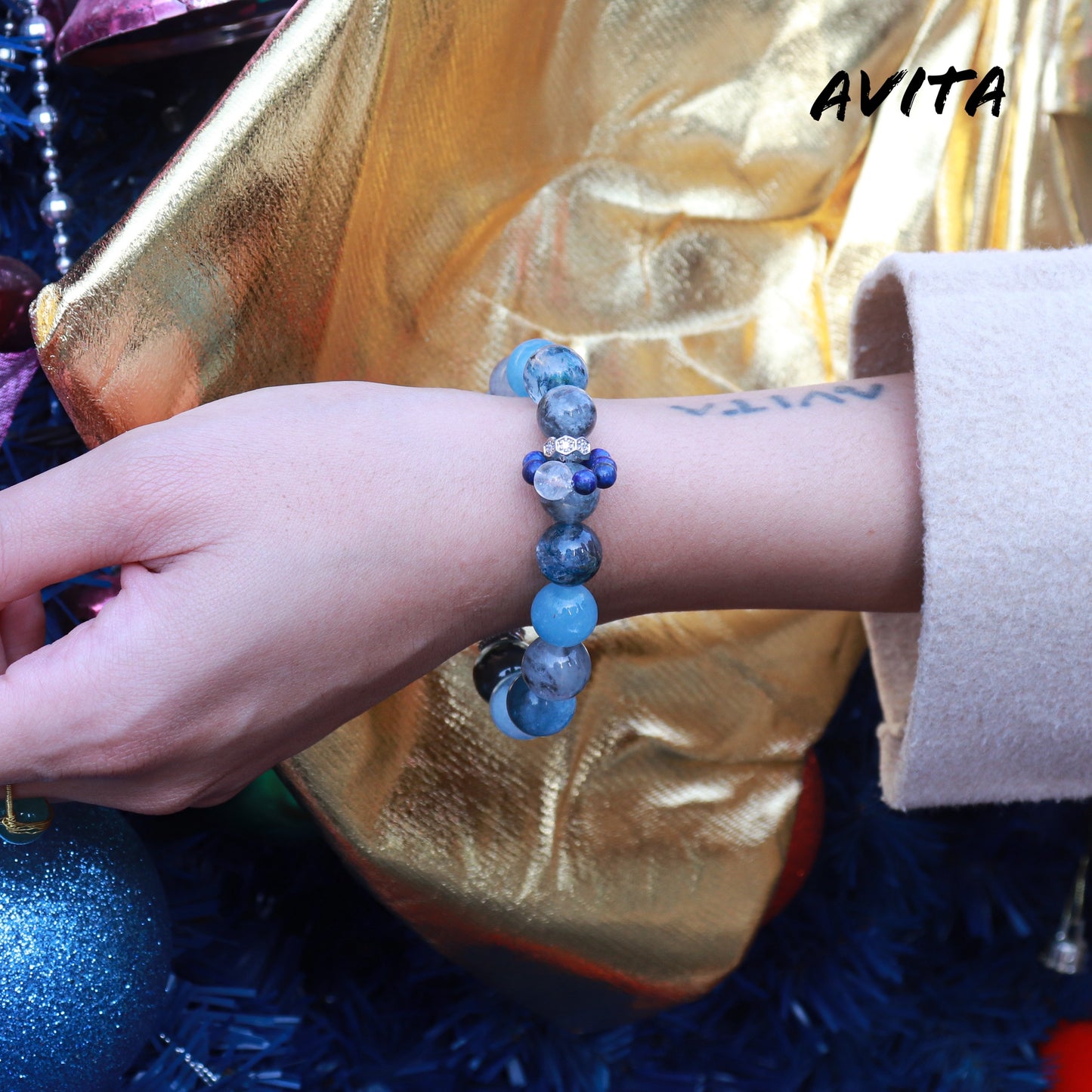 AVITA Blue Galaxy 20% OFF Natural Aquamarine Bracelet Jewelry For Elevating Your Courage and Confidence