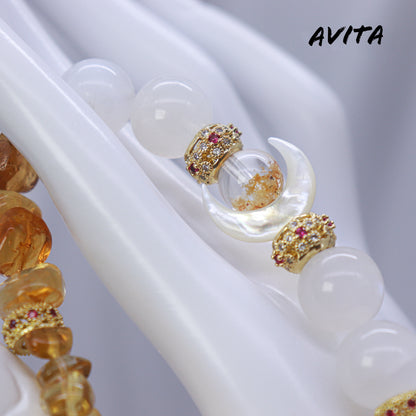 AVITA Moonlight Queen 15% OFF Natural Citrine Bracelet Jewelry For Energy Boost & Attracting Wealth