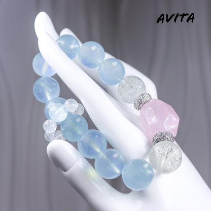 AVITA Ocean Kiss 20% OFF Natural Aquamarine Bracelet Jewelry For Elevating Your Courage and Confidence