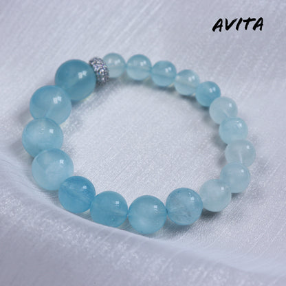 AVITA Destiny 20% OFF Natural Aquamarine Bracelet Jewelry For Elevating Your Courage and Confidence