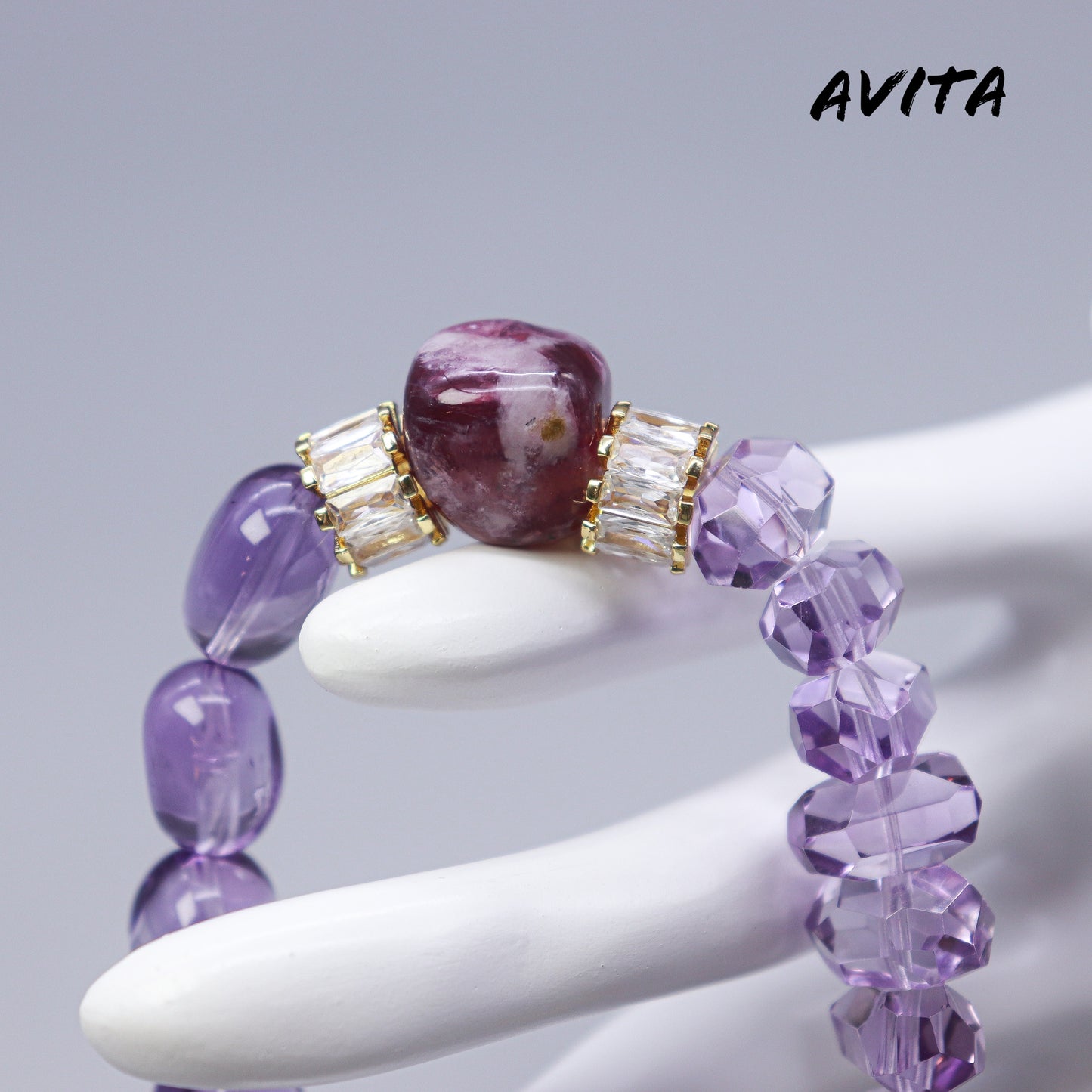 AVITA Dream Candy House 15% OFF Natural Amethyst Bracelet Jewelry For Energy Boost & Attracting Wisdom