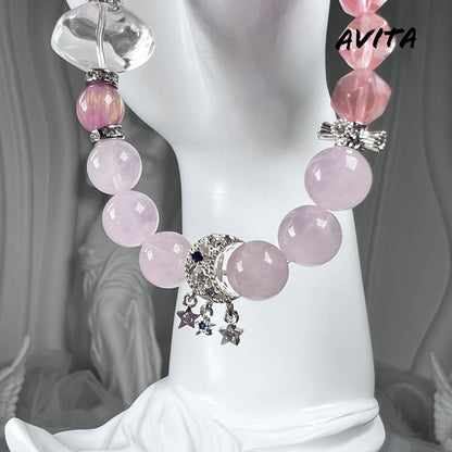 AVITA Love Under The Moon 20% OFF Natural Pink Crystal Bracelet Jewelry For Energy Boost & Attracting Love