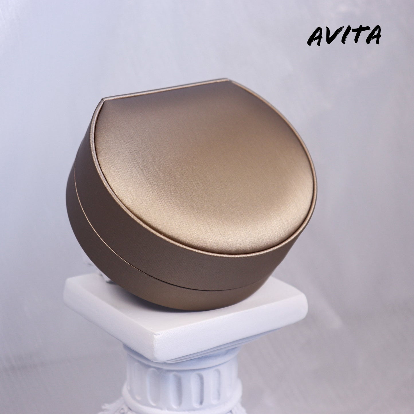 AVITA 25% OFF High Quality Champagne Gold Accessory Jewelry Gift Box & Flannel Grey Accessory Bag