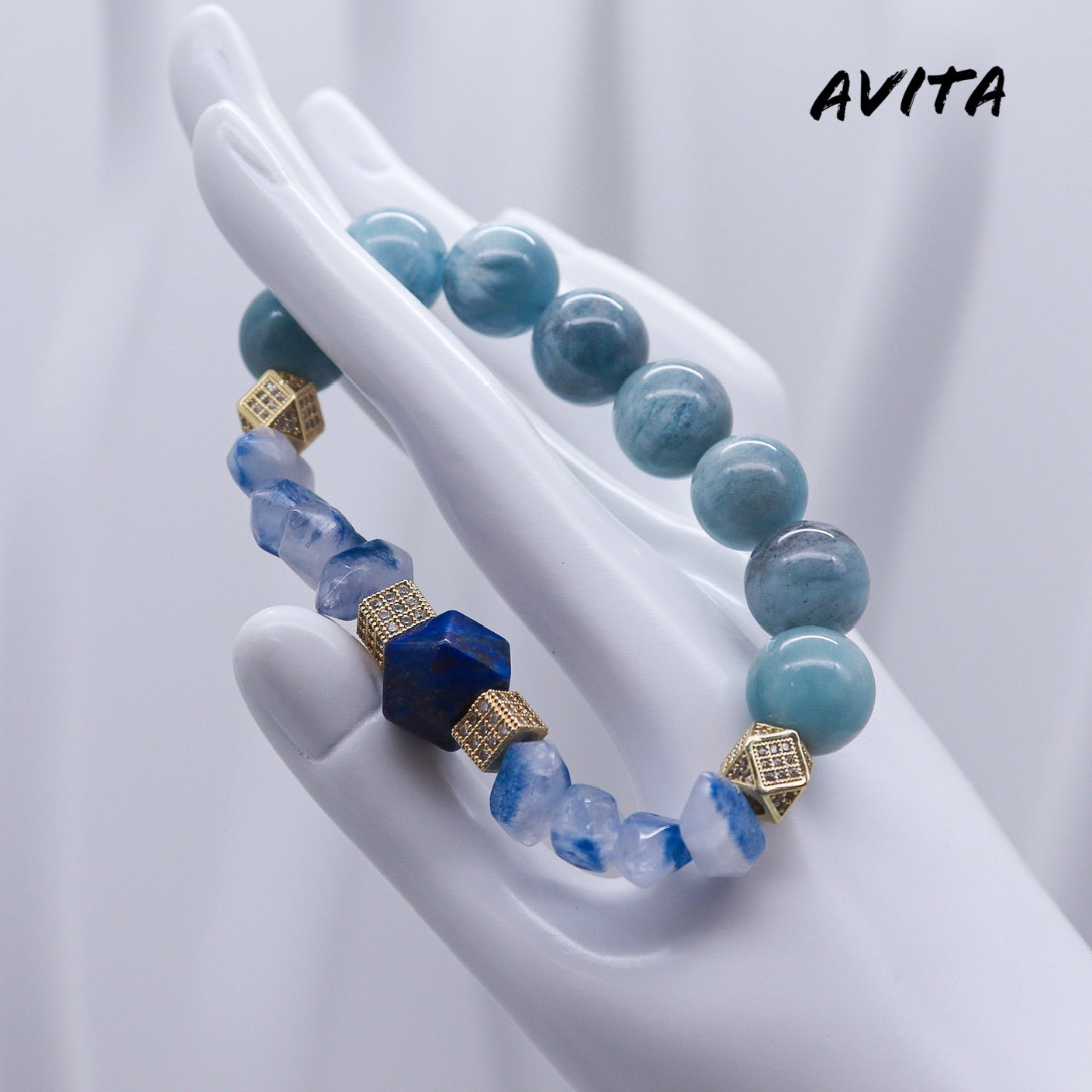 AVITA Soul Purifier 15% OFF Natural Aquamarine Bracelet Jewelry For Elevating Your Courage and Confidence