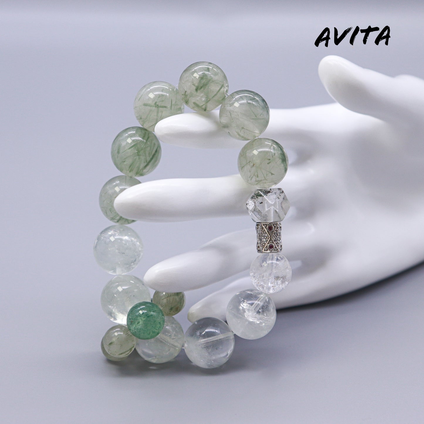 AVITA Wealth Code 20% OFF Natural Prasem Quartz Bracelet Jewelry For Elevating Your Career