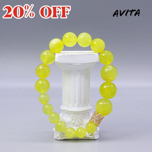 AVITA Destiny 20% OFF Natural Prehnite Bracelet Jewelry For Energy Boost & Attracting Wealth