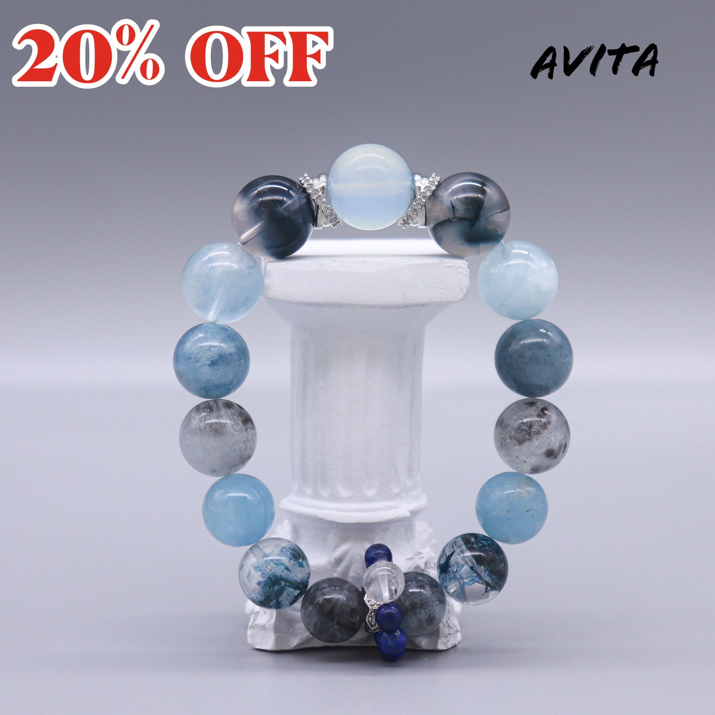 AVITA Blue Galaxy 20% OFF Natural Aquamarine Bracelet Jewelry For Elevating Your Courage and Confidence