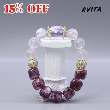 AVITA Crowning Glory 15% OFF Natural Amethyst Bracelet Jewelry For Energy Boost & Attracting Wisdom