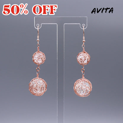 AVITA Freedom 50% OFF Green Azeztulite Quartz Handmade Crystal Earrings For Elevating Your Career