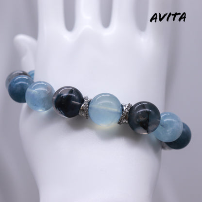 AVITA Blue Galaxy 20% OFF Natural Aquamarine Bracelet Jewelry For Elevating Your Courage and Confidence