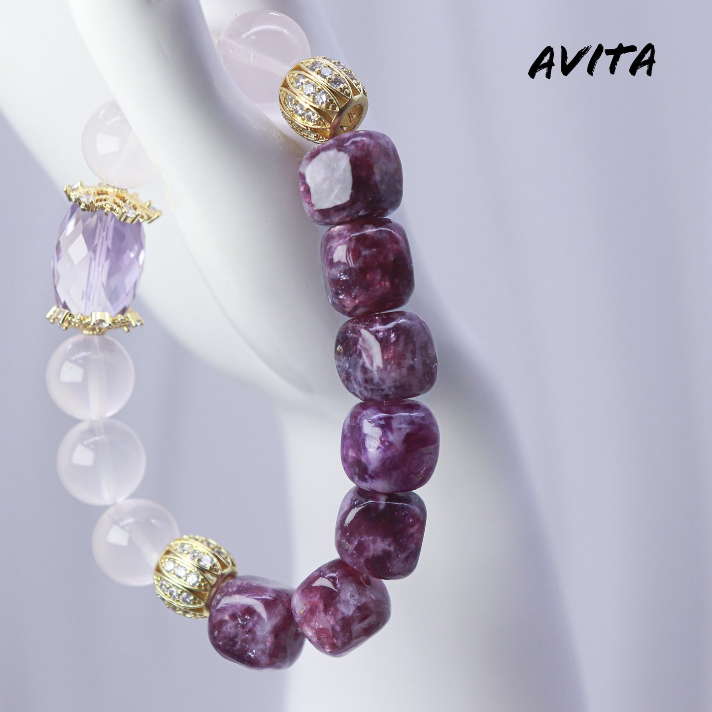 AVITA Crowning Glory 15% OFF Natural Amethyst Bracelet Jewelry For Energy Boost & Attracting Wisdom