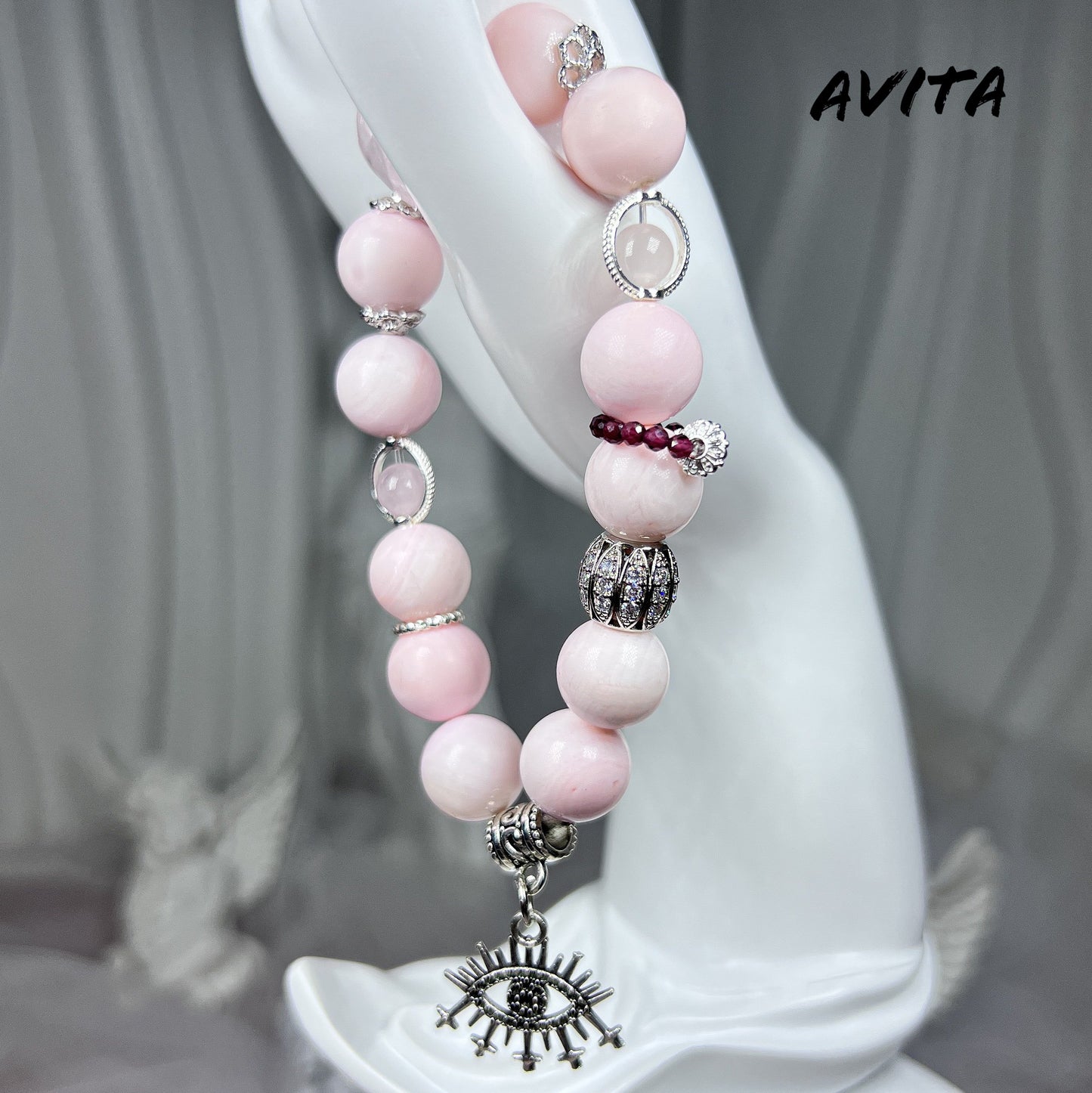 AVITA Angel Eye 20% OFF Natural Pink Crystal Bracelet Jewelry For Energy Boost & Attracting Love