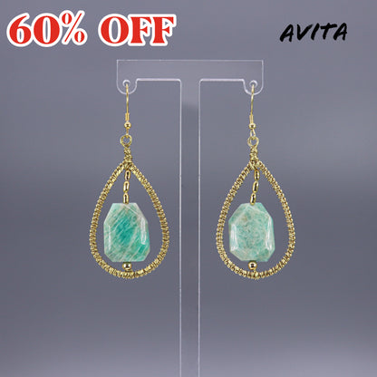 AVITA Elegant Life 60% OFF Amazonite Handmade Crystal Earrings For Elevating Your Career