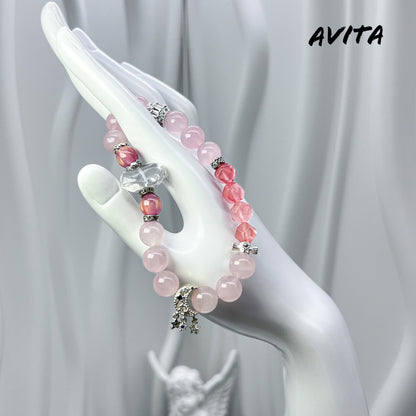 AVITA Love Under The Moon 20% OFF Natural Pink Crystal Bracelet Jewelry For Energy Boost & Attracting Love