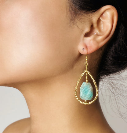 AVITA Elegant Life 60% OFF Amazonite Handmade Crystal Earrings For Elevating Your Career