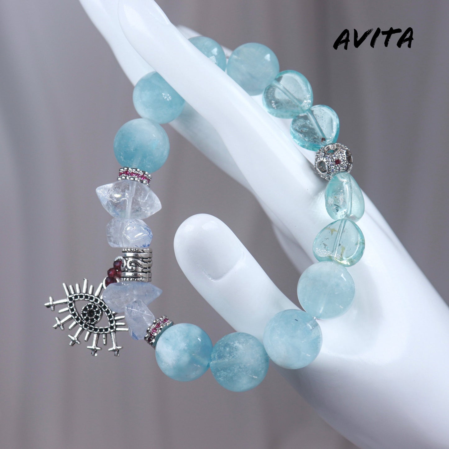 AVITA Ocean Eye 20% OFF Natural Aquamarine Bracelet Jewelry For Elevating Your Courage and Confidence