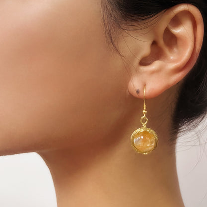 AVITA Elegant Life 60% OFF Quartz With Multiple Inclusions Handmade Crystal Earrings For Energy Boost & Attracting Love