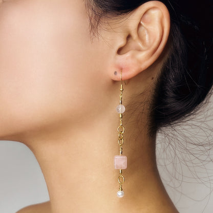 AVITA Elegant Life 60% OFF Pink Crystal Handmade Crystal Earrings For Energy Boost & Attracting Love