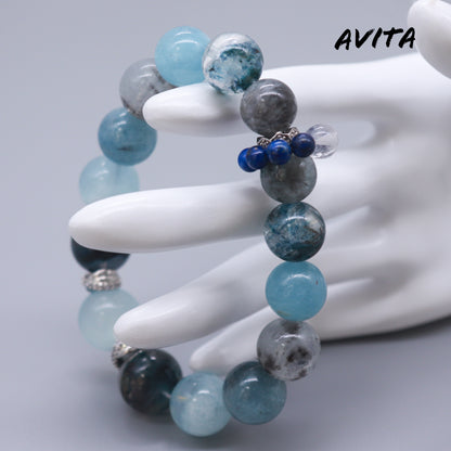 AVITA Blue Galaxy 20% OFF Natural Aquamarine Bracelet Jewelry For Elevating Your Courage and Confidence