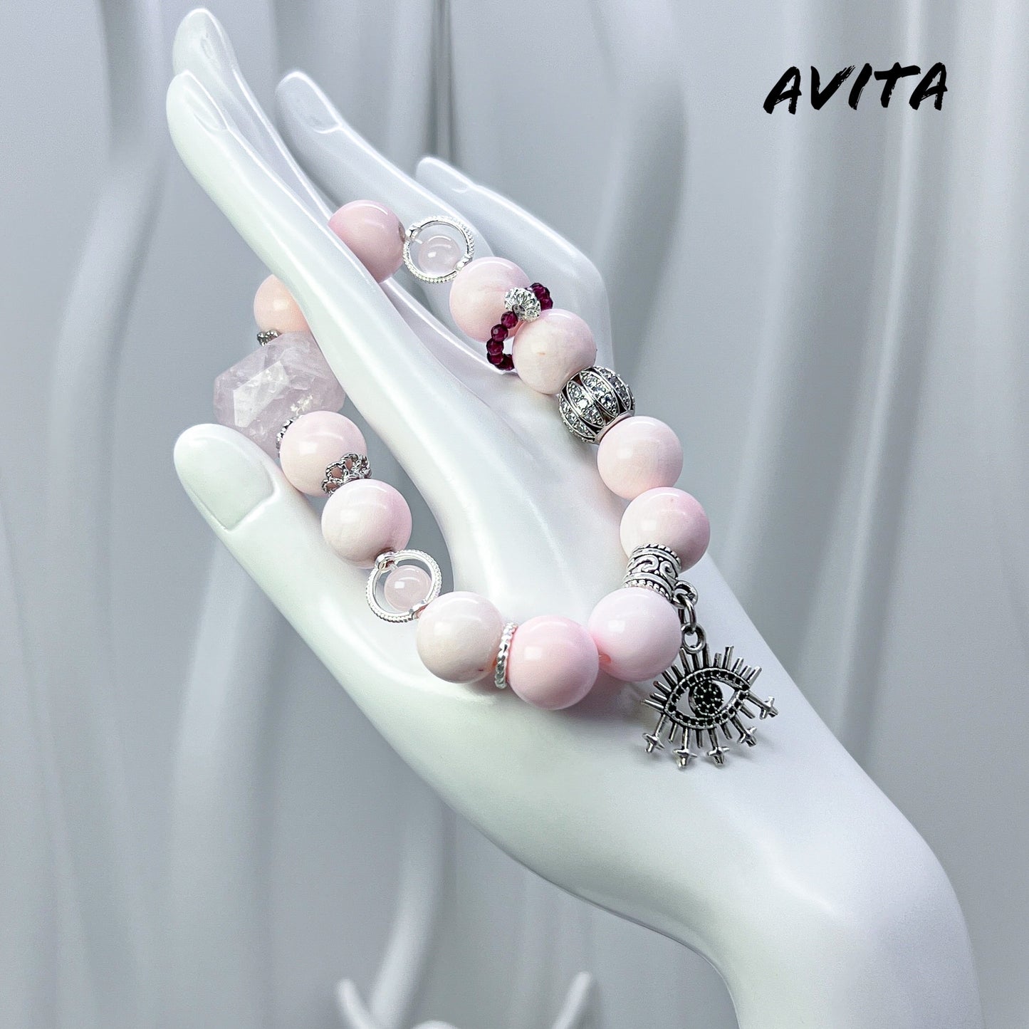 AVITA Angel Eye 20% OFF Natural Pink Crystal Bracelet Jewelry For Energy Boost & Attracting Love