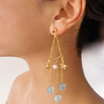 AVITA Elegant Life 60% OFF Aquamarine Handmade Crystal Earrings For Elevating Your Courage and Confidence