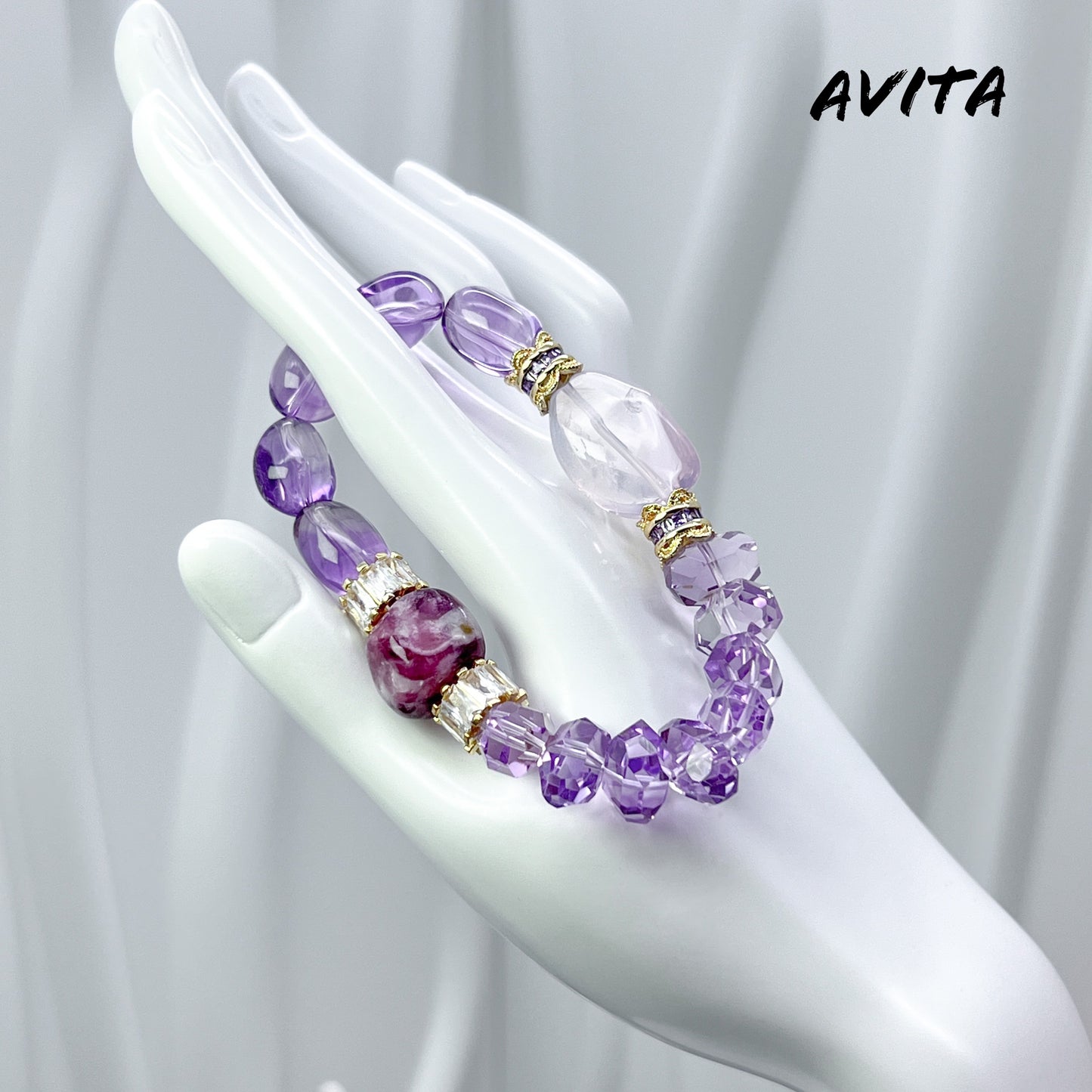 AVITA Dream Candy House 15% OFF Natural Amethyst Bracelet Jewelry For Energy Boost & Attracting Wisdom