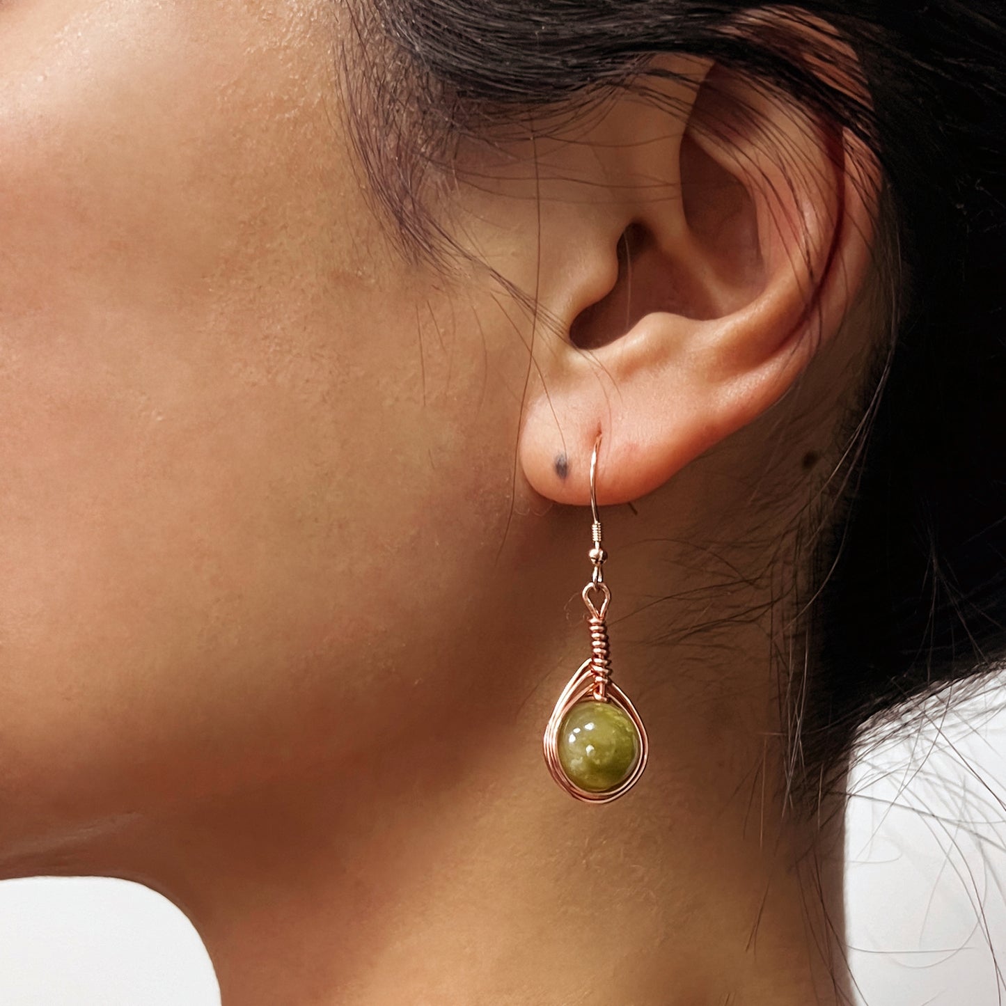 AVITA Angel's Tears 70% OFF Serpentine Jade Handmade Crystal Earrings For Elevating Your Career