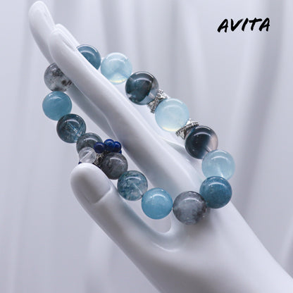 AVITA Blue Galaxy 20% OFF Natural Aquamarine Bracelet Jewelry For Elevating Your Courage and Confidence