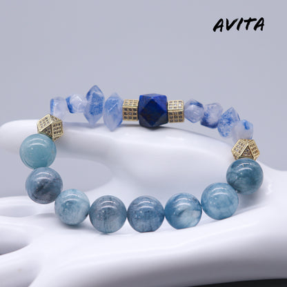 AVITA Soul Purifier 15% OFF Natural Aquamarine Bracelet Jewelry For Elevating Your Courage and Confidence