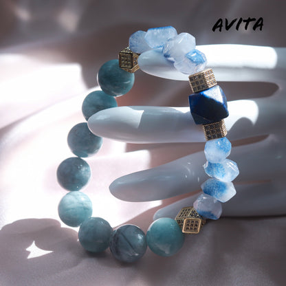 AVITA Soul Purifier 15% OFF Natural Aquamarine Bracelet Jewelry For Elevating Your Courage and Confidence