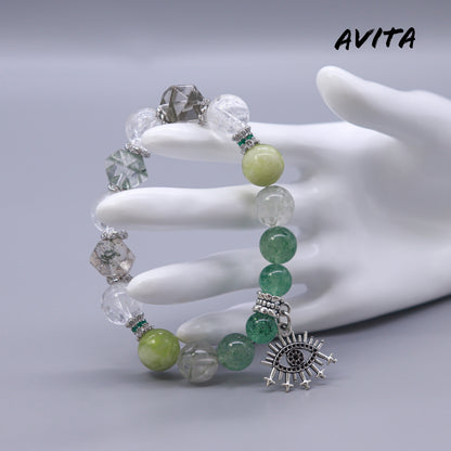 AVITA Key Opinion Leader 20% OFF Natural Prasem Quartz Bracelet Jewelry For Elevating Your Career