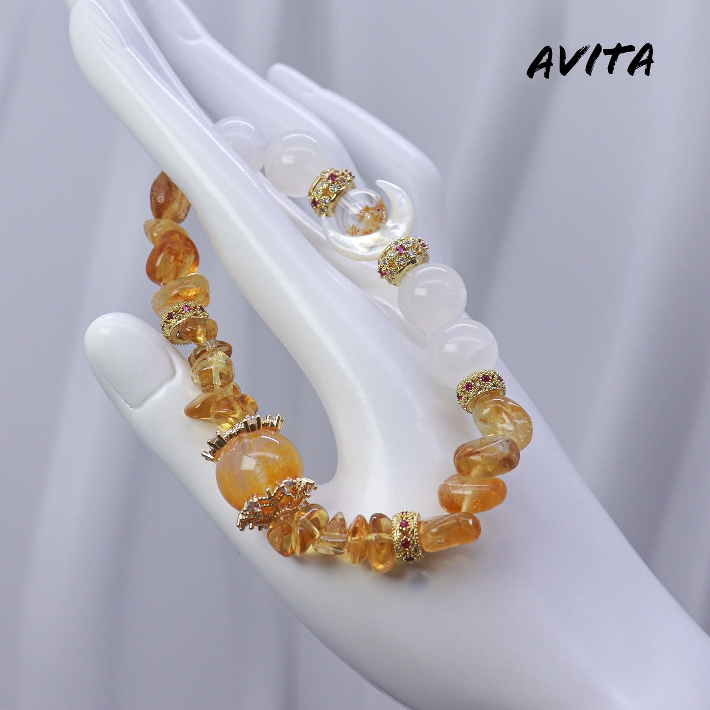 AVITA Moonlight Queen 15% OFF Natural Citrine Bracelet Jewelry For Energy Boost & Attracting Wealth