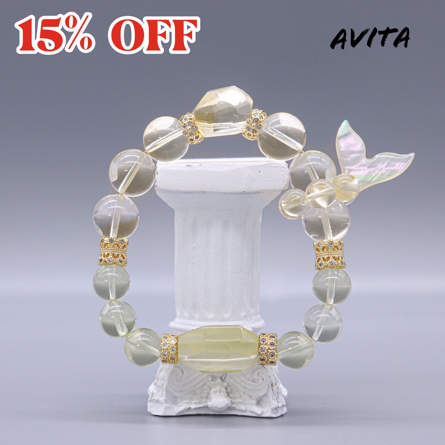 AVITA Golden Mermaid 15% OFF Natural Citrine Bracelet Jewelry For Energy Boost & Attracting Wealth