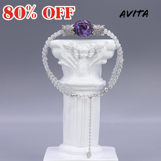 AVITA Blueberry Custard 80% OFF Charoite Bracelet Jewelry For Boosting Observation Skills