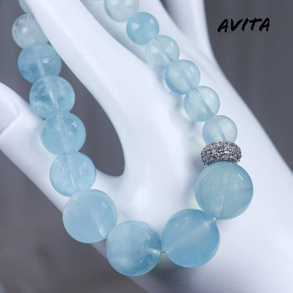 AVITA Destiny 20% OFF Natural Aquamarine Bracelet Jewelry For Elevating Your Courage and Confidence