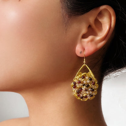 AVITA Limited Edition 60% OFF Garnet Handmade Crystal Earrings For Energy Boost & Becoming Beauty