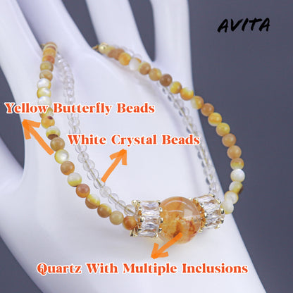 AVITA Caramel Pudding 80% OFF Quartz With Multiple Inclusions Bracelet Jewelry For Boosting Your Luck