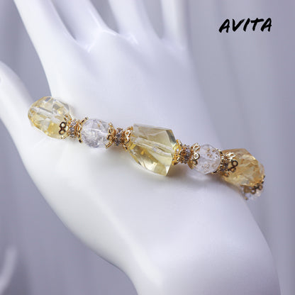 AVITA Golden Crown 15% OFF Natural Citrine Bracelet Jewelry For Energy Boost & Attracting Wealth