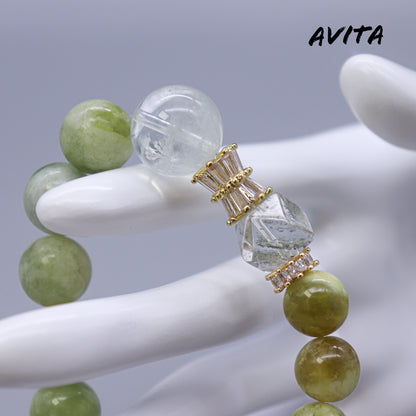 AVITA Pinnacle Of Career 20% OFF Natural Prasem Quartz Bracelet Jewelry For Elevating Your Career